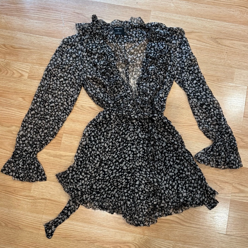 Zimmermann Black and White Floral Romper